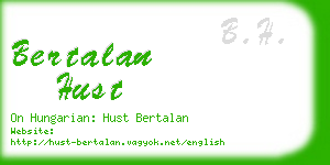 bertalan hust business card